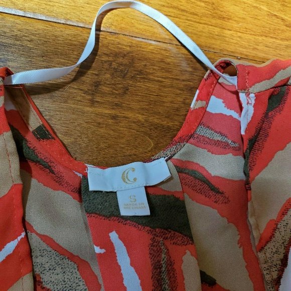 C Apparel Womens Red Multicolor Open Front Shrug S - Picture 5 of 8